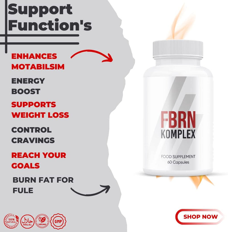 FBRN Komplex Weight Loss Support 60 Capsules, for Men & Woman 1 Month Supply - DAILY DOSE