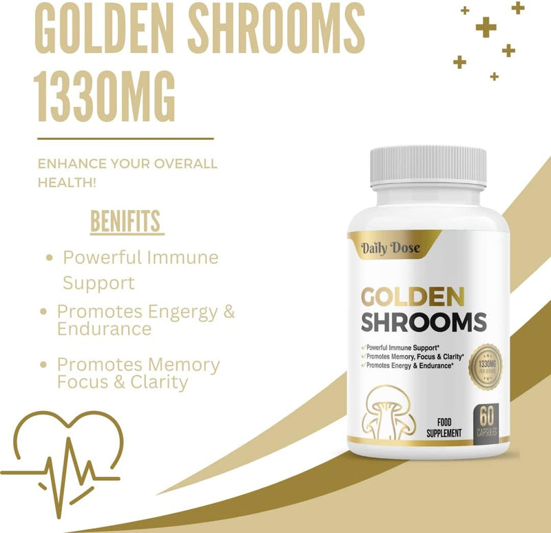 Mushroom Complex 10 | 60 Capsules - Maximum Strength 1330mg per Serving - 10 Mushrooms Blend (Lion's Mane, Reishi, Chaga, Cordyceps, Shitake, Maitake)